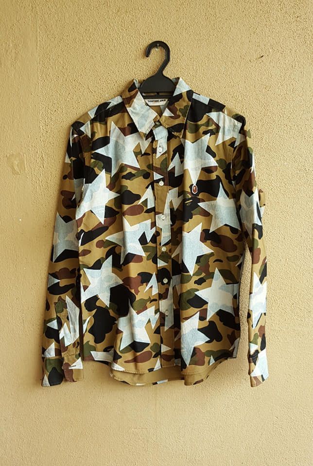 Bape 1st Camo Sta Pattern Button Up Shirt Size US M / EU 48-50 / 2 - 5 Thumbnail
