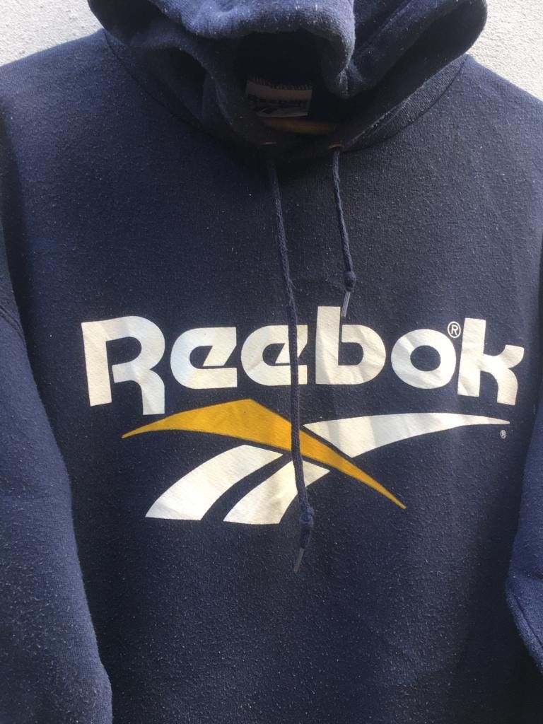 Reebok Reebok big logo Dark Blue Sweatshirt hoodies Size US L / EU 52-54 / 3 - 3 Thumbnail
