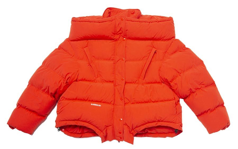 image of Vetements Aw 2019 Upside Down Puffer Jacket in Red, Men's (Size Large)