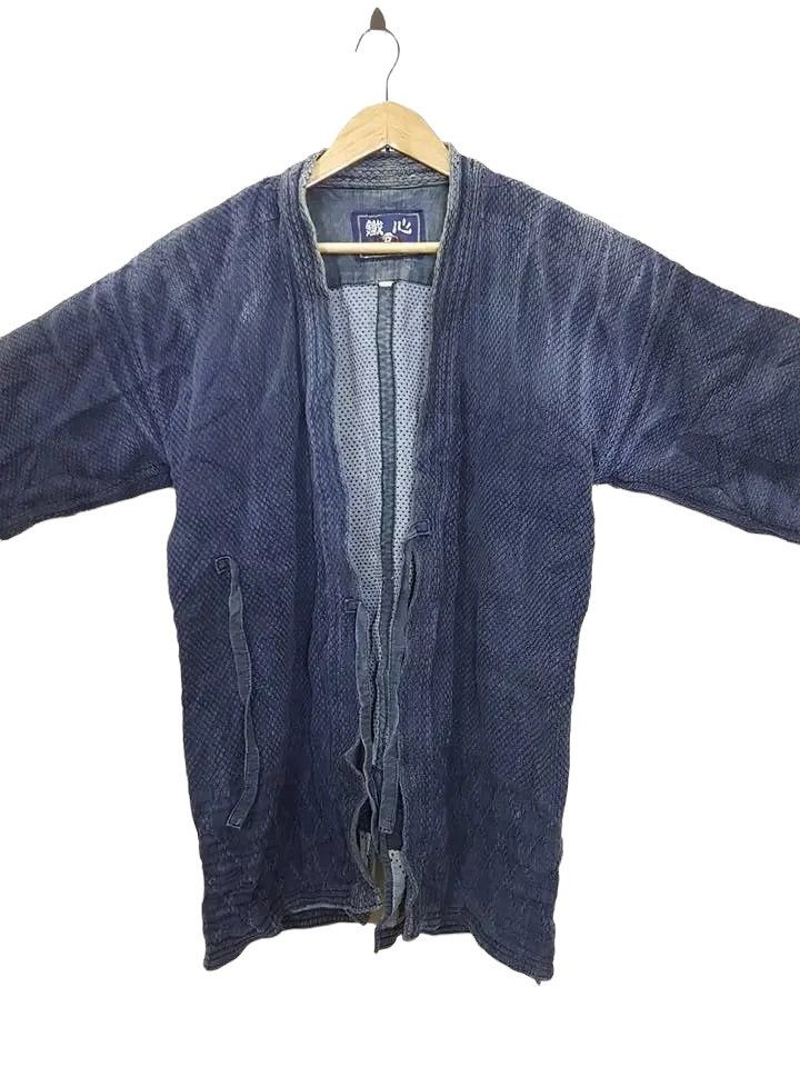 Indigo × Vintage INDIGO KENDO DOGI Hitoe Zashi Old Handmade Sashiko Stitches Size US M / EU 48-50 / 2 - 3 Thumbnail