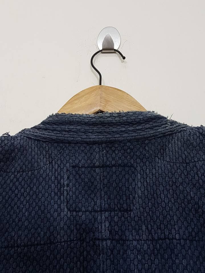 Indigo × Vintage INDIGO KENDO DOGI Hitoe Zashi Old Handmade Sashiko Stitches Size US M / EU 48-50 / 2 - 13 Thumbnail