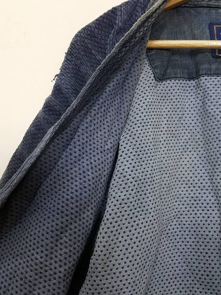 Indigo × Vintage INDIGO KENDO DOGI Hitoe Zashi Old Handmade Sashiko Stitches Size US M / EU 48-50 / 2 - 14 Thumbnail