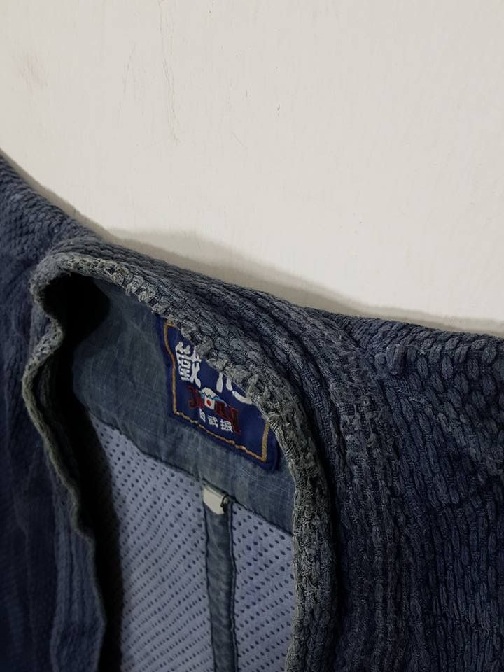 Indigo × Vintage INDIGO KENDO DOGI Hitoe Zashi Old Handmade Sashiko Stitches Size US M / EU 48-50 / 2 - 11 Thumbnail