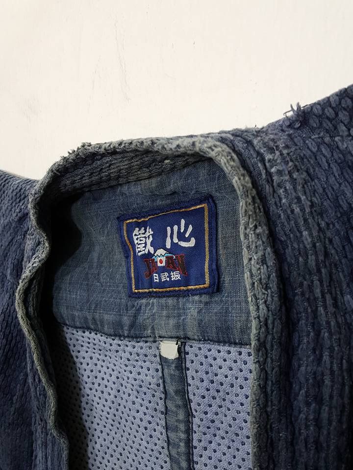 Indigo × Vintage INDIGO KENDO DOGI Hitoe Zashi Old Handmade Sashiko Stitches Size US M / EU 48-50 / 2 - 9 Thumbnail