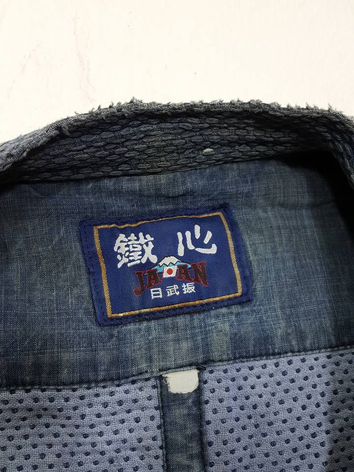 Indigo × Vintage INDIGO KENDO DOGI Hitoe Zashi Old Handmade Sashiko Stitches Size US M / EU 48-50 / 2 - 12 Thumbnail