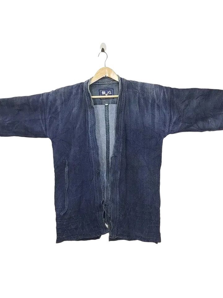Indigo × Vintage INDIGO KENDO DOGI Hitoe Zashi Old Handmade Sashiko Stitches Size US M / EU 48-50 / 2 - 4 Thumbnail