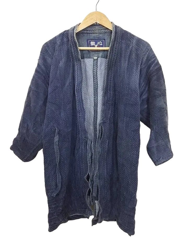 Indigo × Vintage INDIGO KENDO DOGI Hitoe Zashi Old Handmade Sashiko Stitches Size US M / EU 48-50 / 2 - 2 Thumbnail