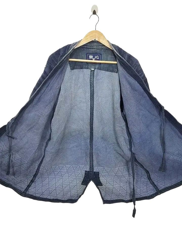 Indigo × Vintage INDIGO KENDO DOGI Hitoe Zashi Old Handmade Sashiko Stitches Size US M / EU 48-50 / 2 - 5 Thumbnail