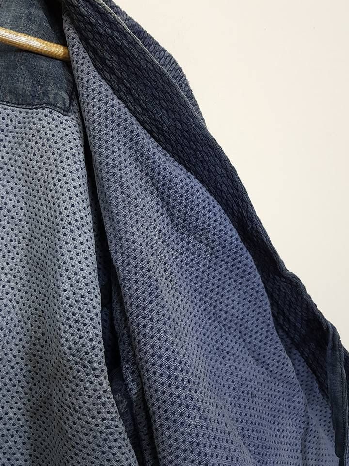Indigo × Vintage INDIGO KENDO DOGI Hitoe Zashi Old Handmade Sashiko Stitches Size US M / EU 48-50 / 2 - 15 Thumbnail