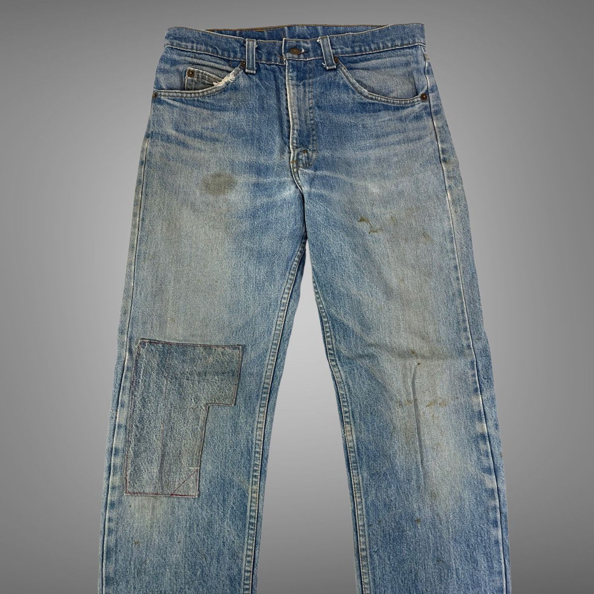 image of Levis x Vintage 70's Levi’S Repaired Denim Jeans in Faded Denim, Men's (Size 30)