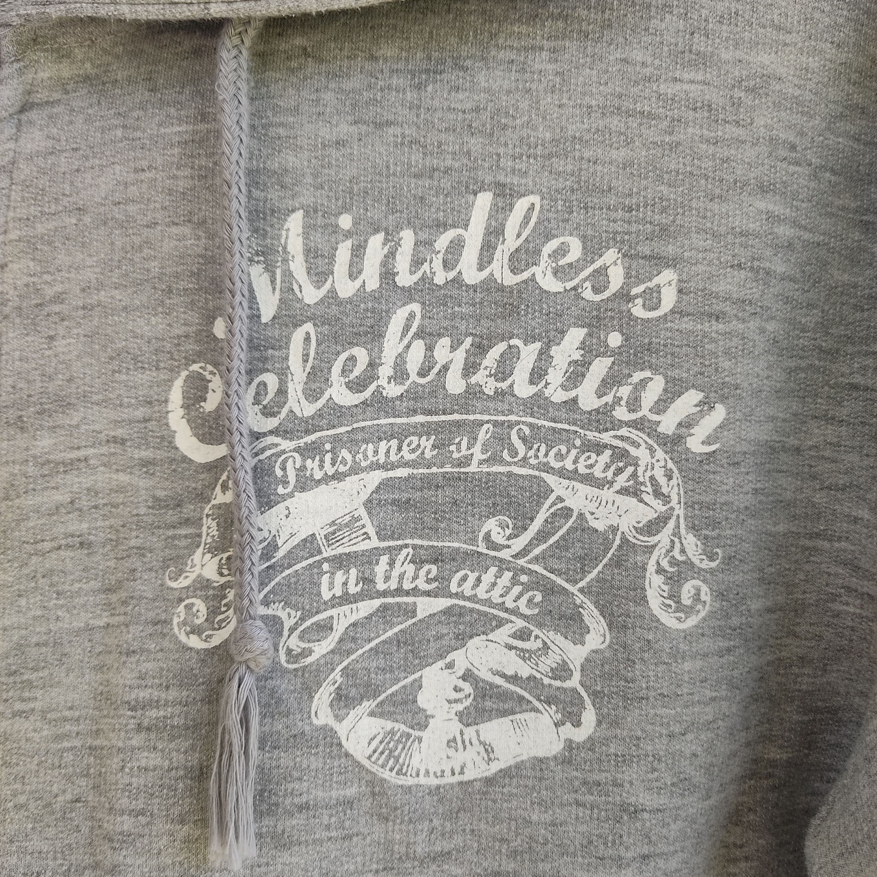 In The Attic × Japanese Brand In The Attic Mindless Celebration Big Print Gray Hoodie Size US S / EU 44-46 / 1 - 15 Thumbnail