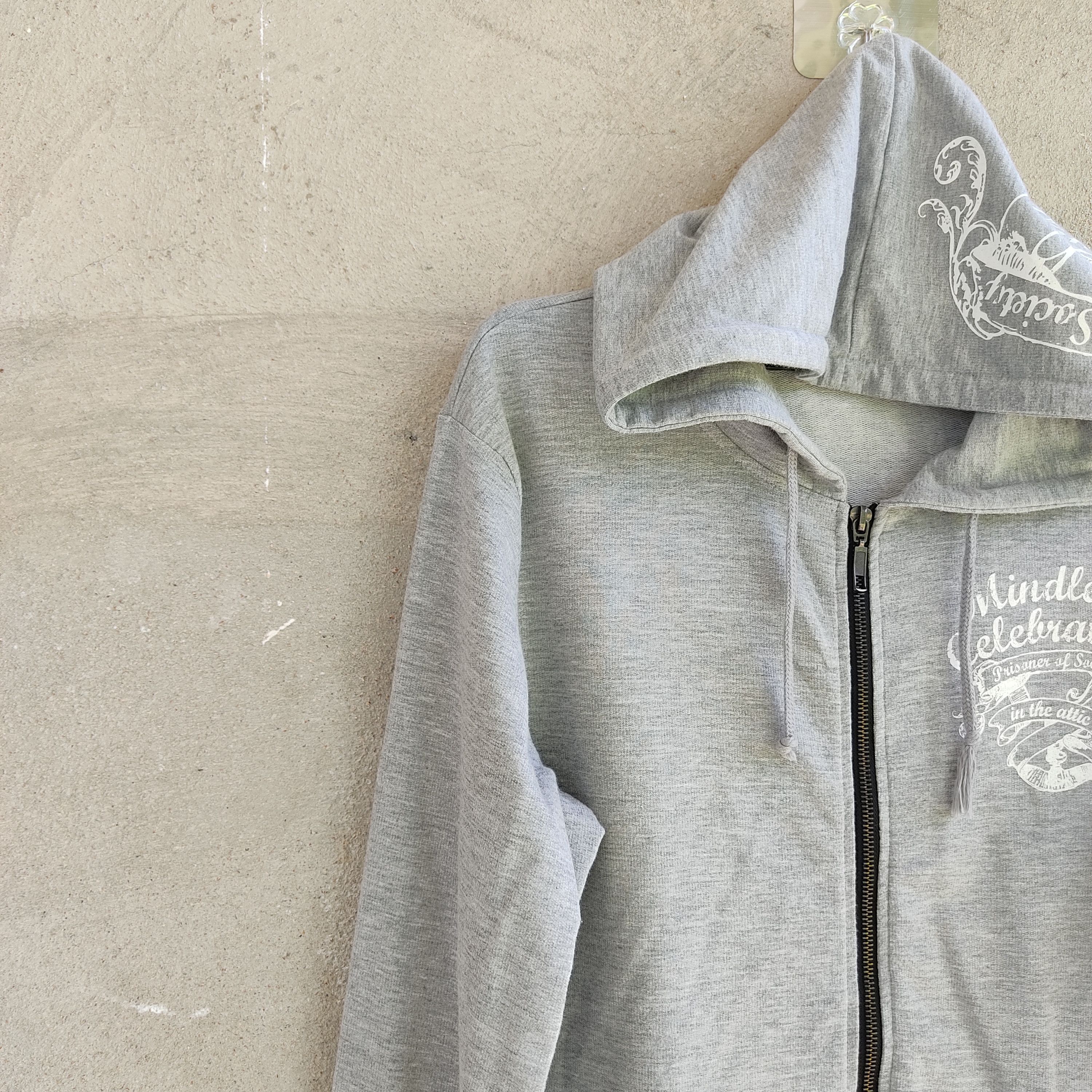 In The Attic × Japanese Brand In The Attic Mindless Celebration Big Print Gray Hoodie Size US S / EU 44-46 / 1 - 4 Thumbnail