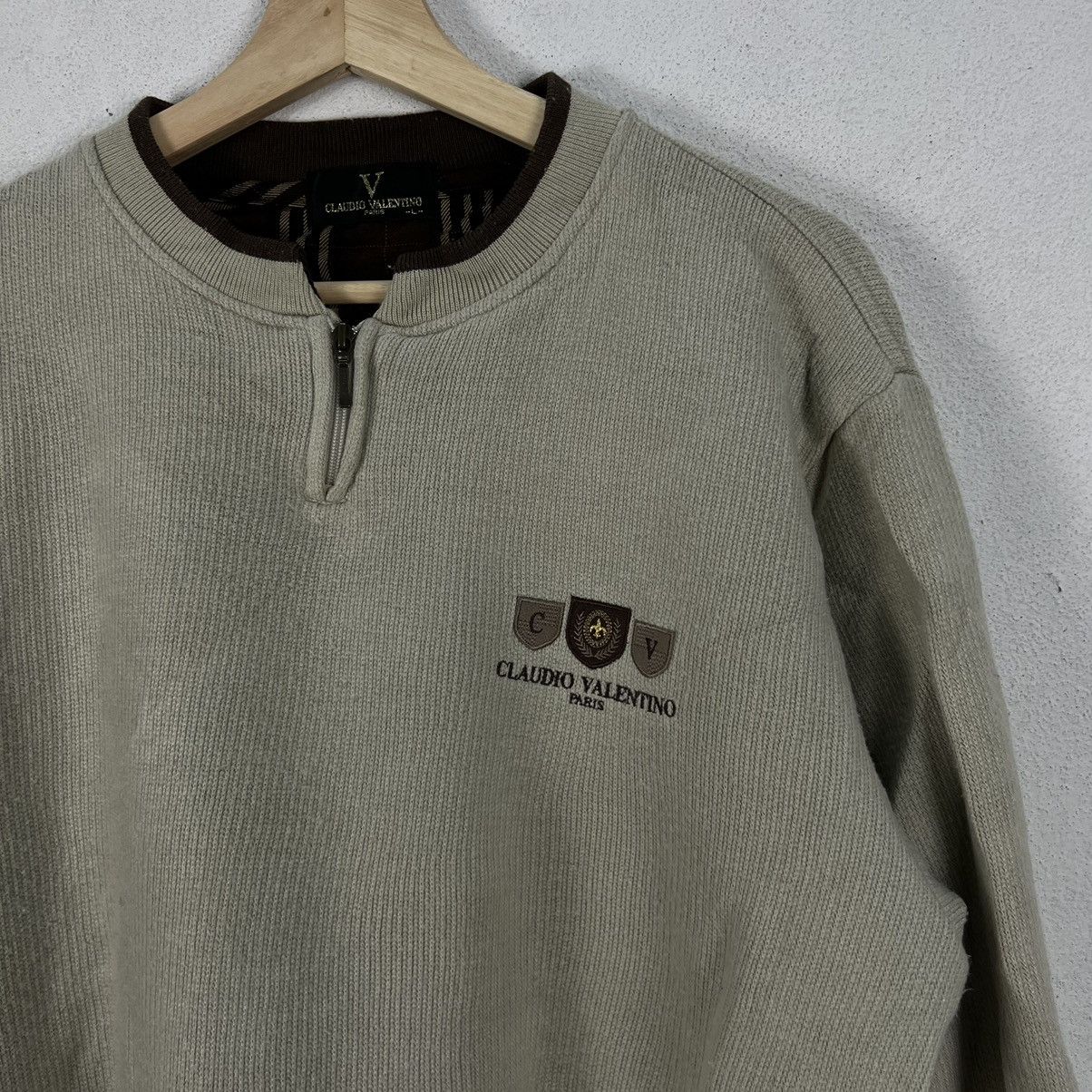 Japanese Brand VINTAGE CLAUDIO VALENTINO SWEATSHIRT Size US L / EU 52-54 / 3 - 3 Thumbnail