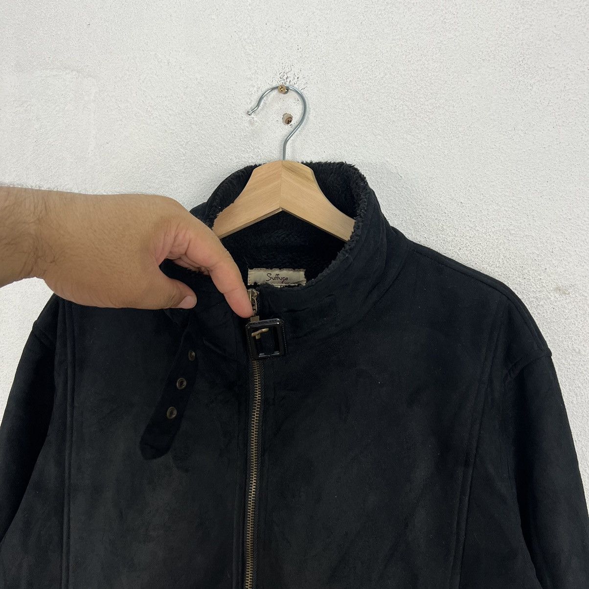 Japanese Brand UTILITY FLEECE JACKET BLACK SUFFESE Size US L / EU 52-54 / 3 - 6 Thumbnail