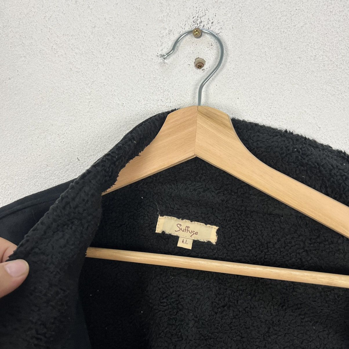 Japanese Brand UTILITY FLEECE JACKET BLACK SUFFESE Size US L / EU 52-54 / 3 - 12 Thumbnail