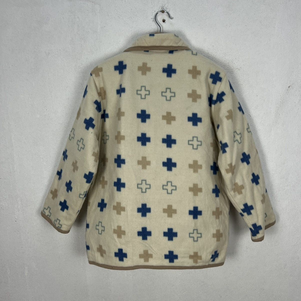 Japanese Brand VINTAGE BIRD INT,L COLTD PRINTED FLEECE BUTTON JACKET Size US M / EU 48-50 / 2 - 7 Thumbnail