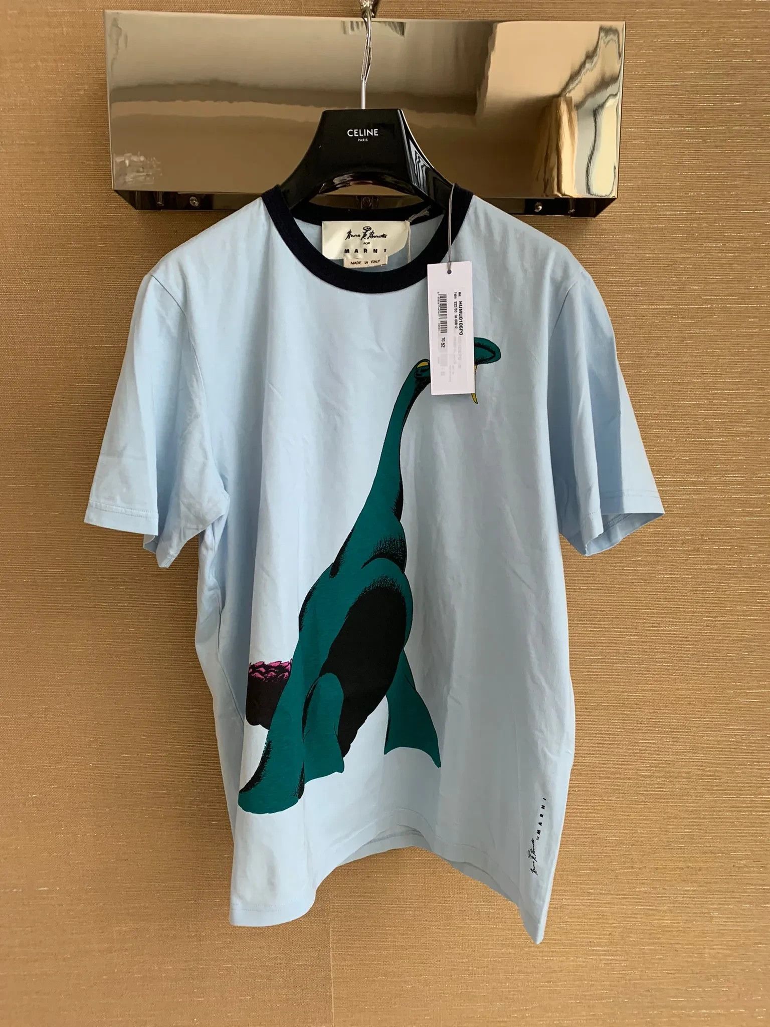 Marni Dinosaur Print Tee in Blue Size US S / EU 44-46 / 1 - 1 Thumbnail