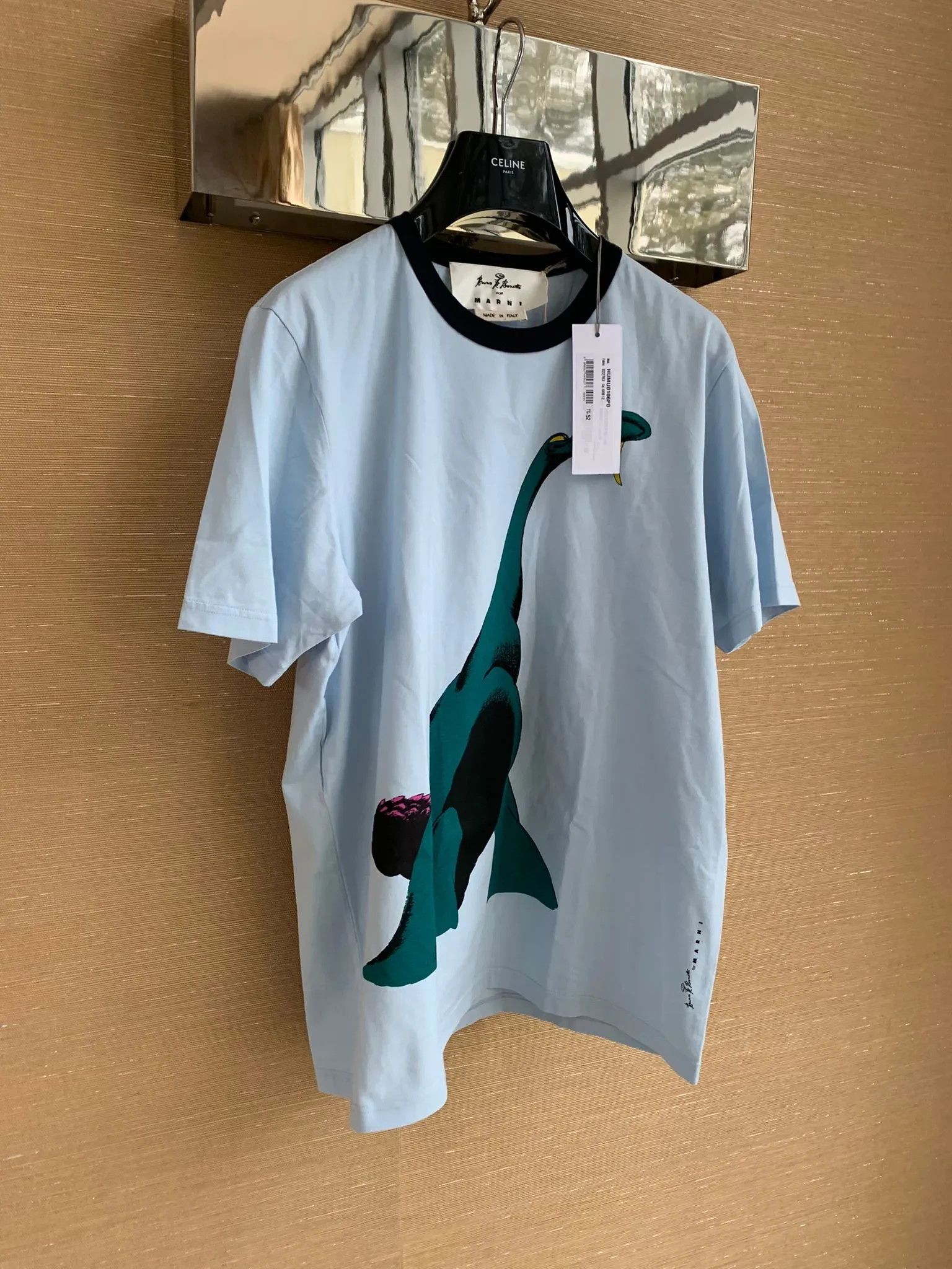 Marni Dinosaur Print Tee in Blue Size US S / EU 44-46 / 1 - 4 Thumbnail