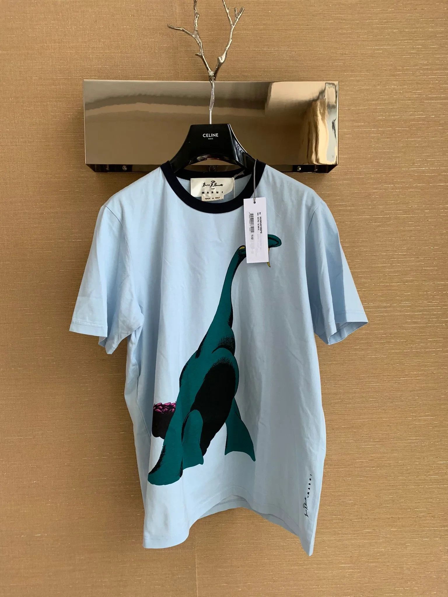 Marni Dinosaur Print Tee in Blue Size US S / EU 44-46 / 1 - 2 Thumbnail