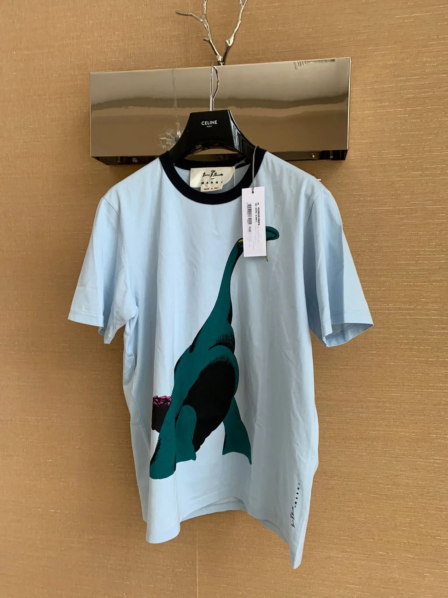 Marni Dinosaur Print Tee in Blue Size US S / EU 44-46 / 1 - 9 Thumbnail