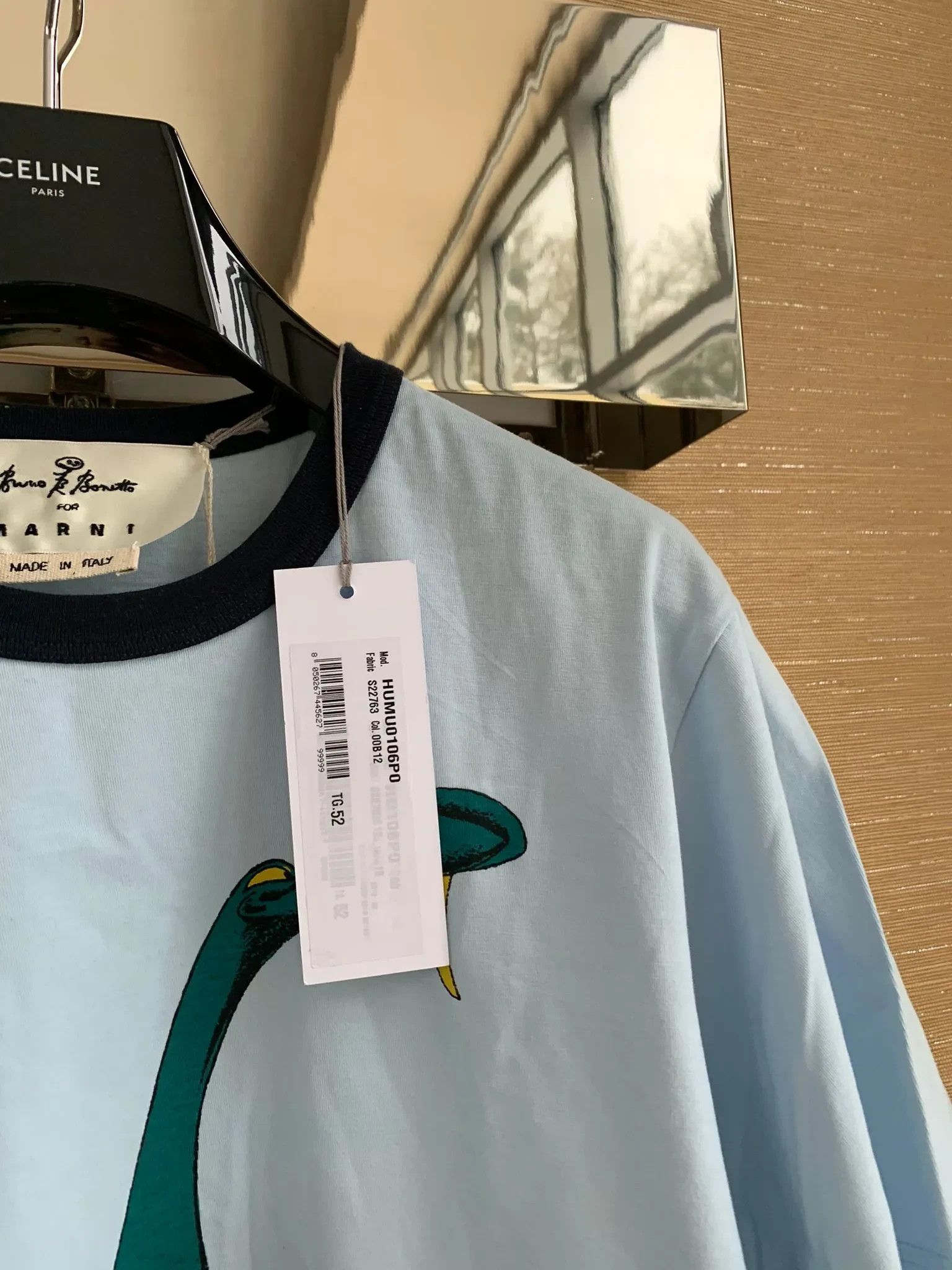 Marni Dinosaur Print Tee in Blue Size US S / EU 44-46 / 1 - 3 Thumbnail