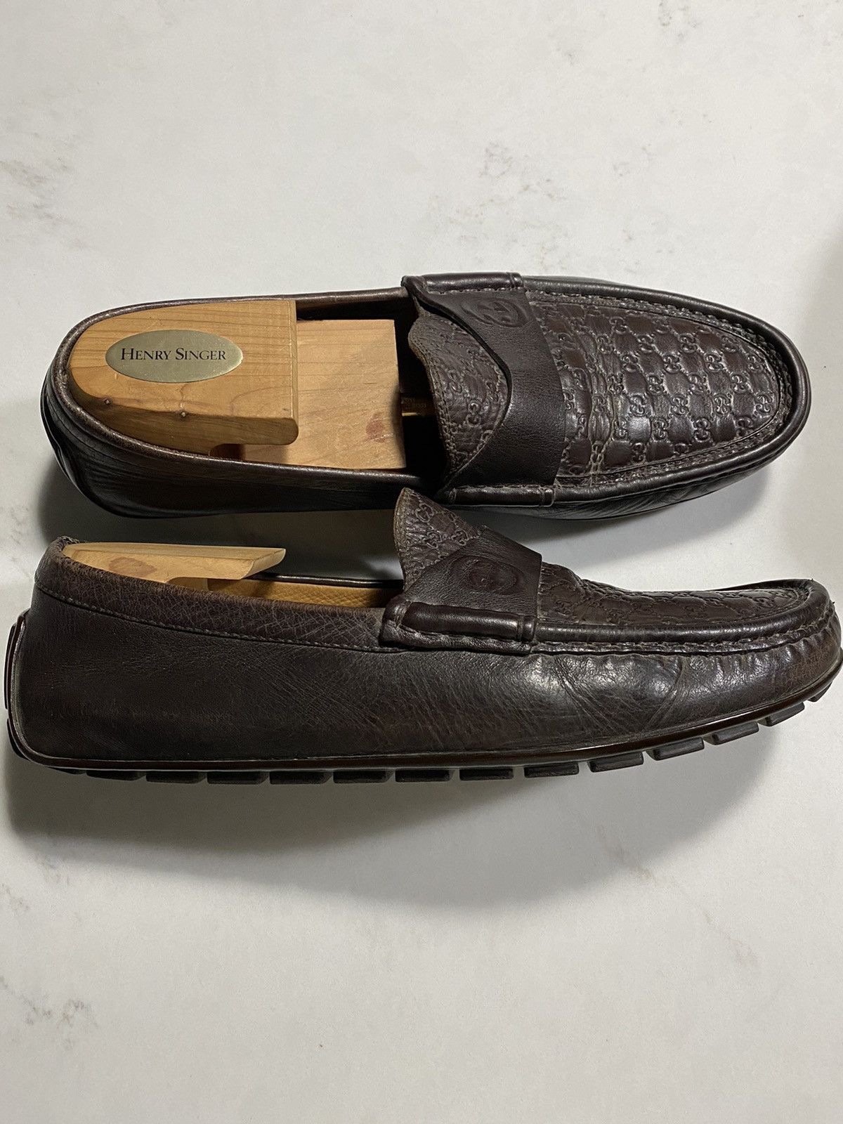 Gucci Guccisima gg logo leather loafers Size US 7 / EU 40 - 9 Thumbnail