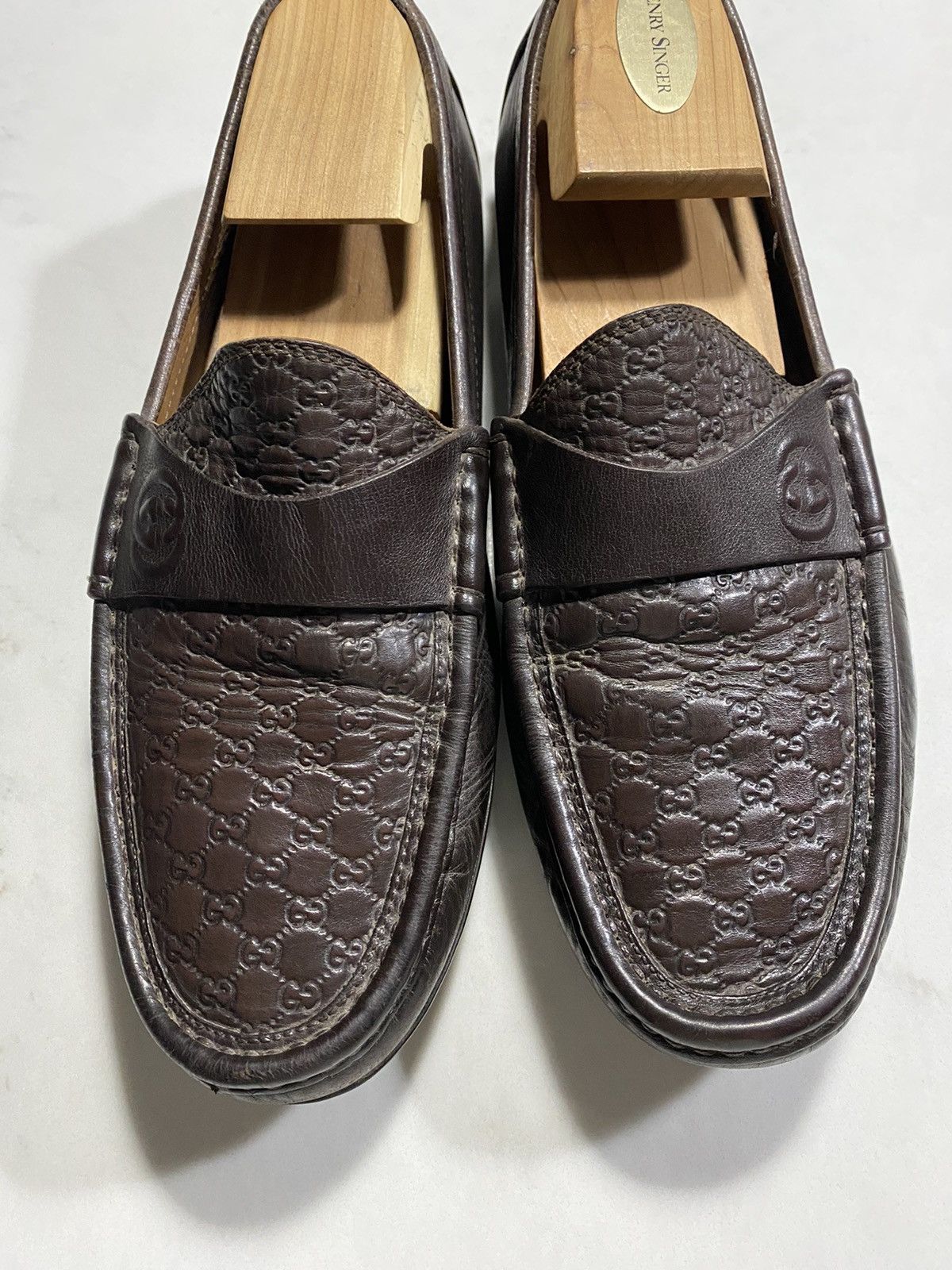 Gucci Guccisima gg logo leather loafers Size US 7 / EU 40 - 6 Thumbnail