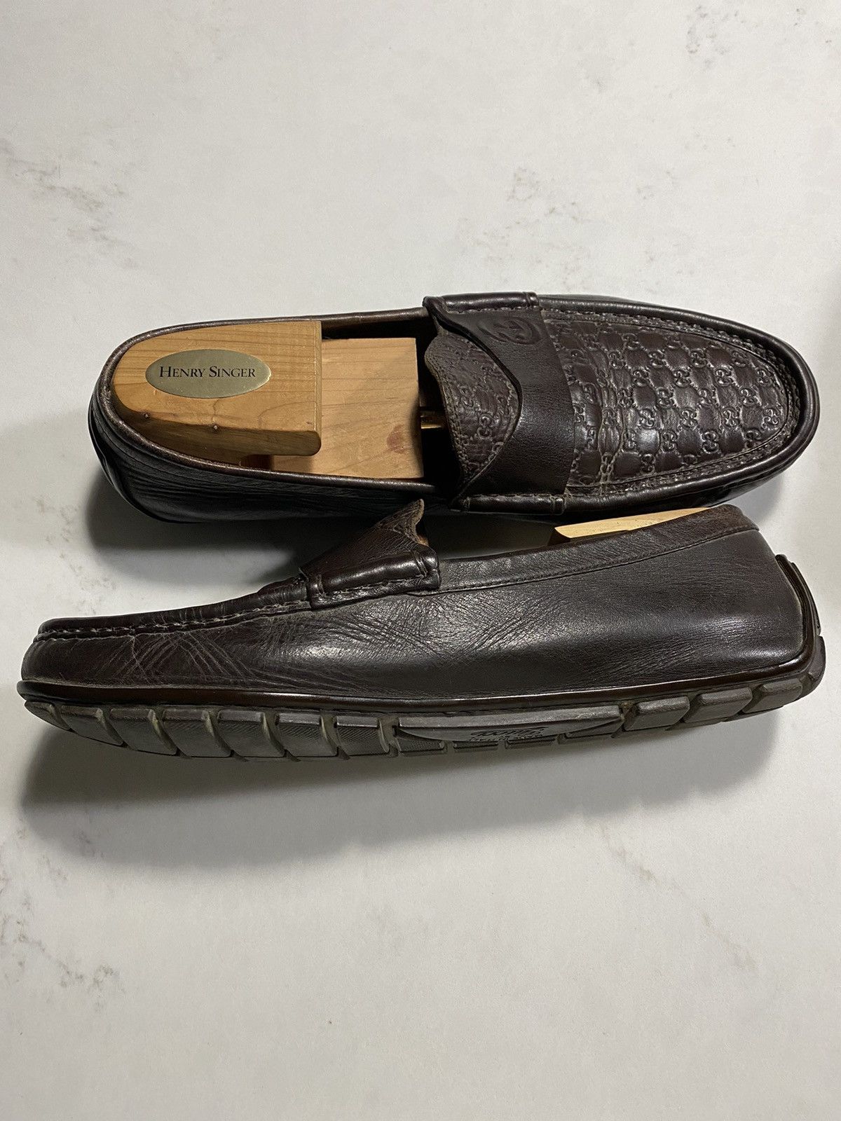 Gucci Guccisima gg logo leather loafers Size US 7 / EU 40 - 10 Thumbnail