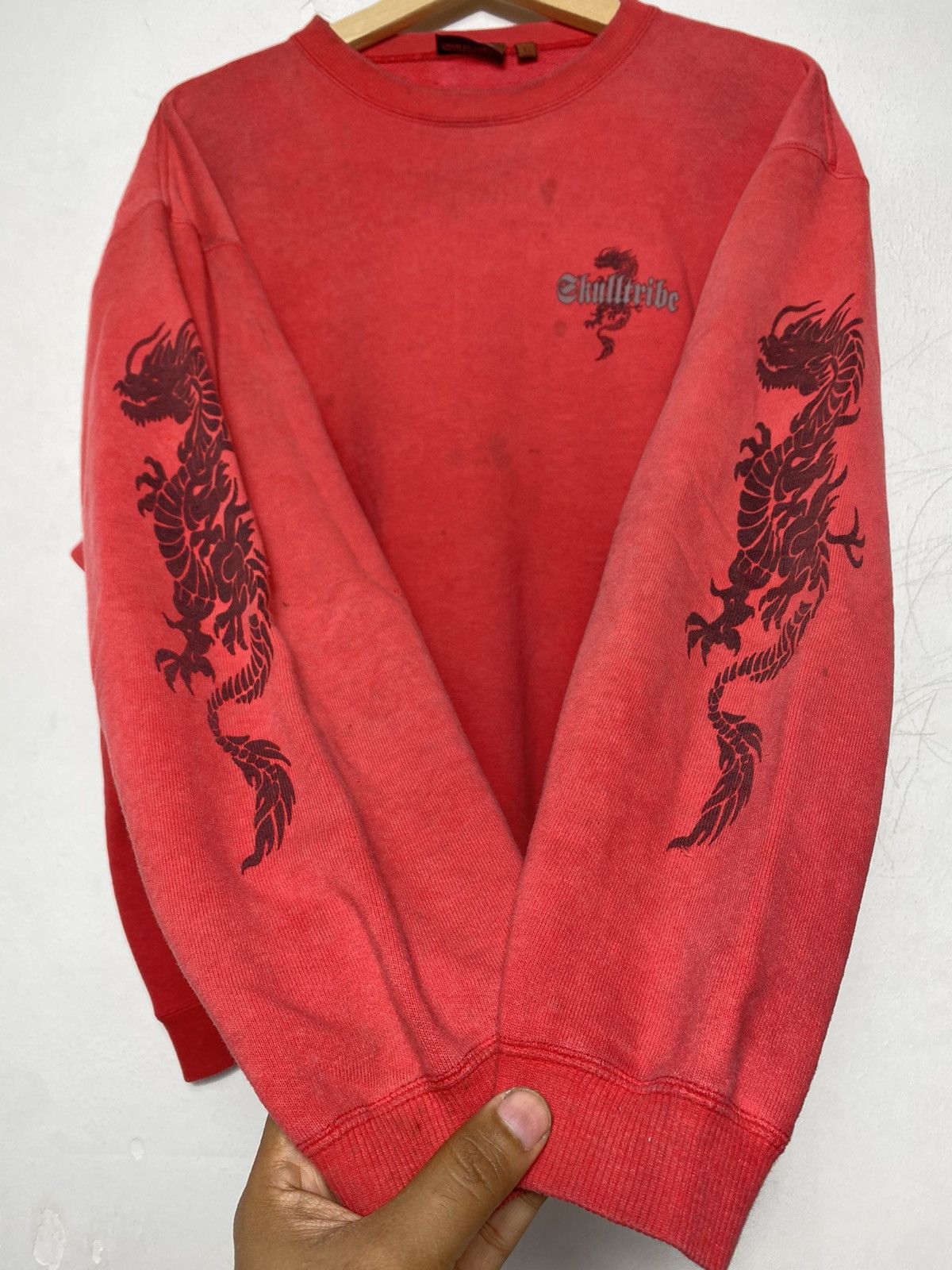 Other Vintage Skulltribe Chrome Dragonball Hearts Wave Crewneck Size US L / EU 52-54 / 3 - 4 Thumbnail