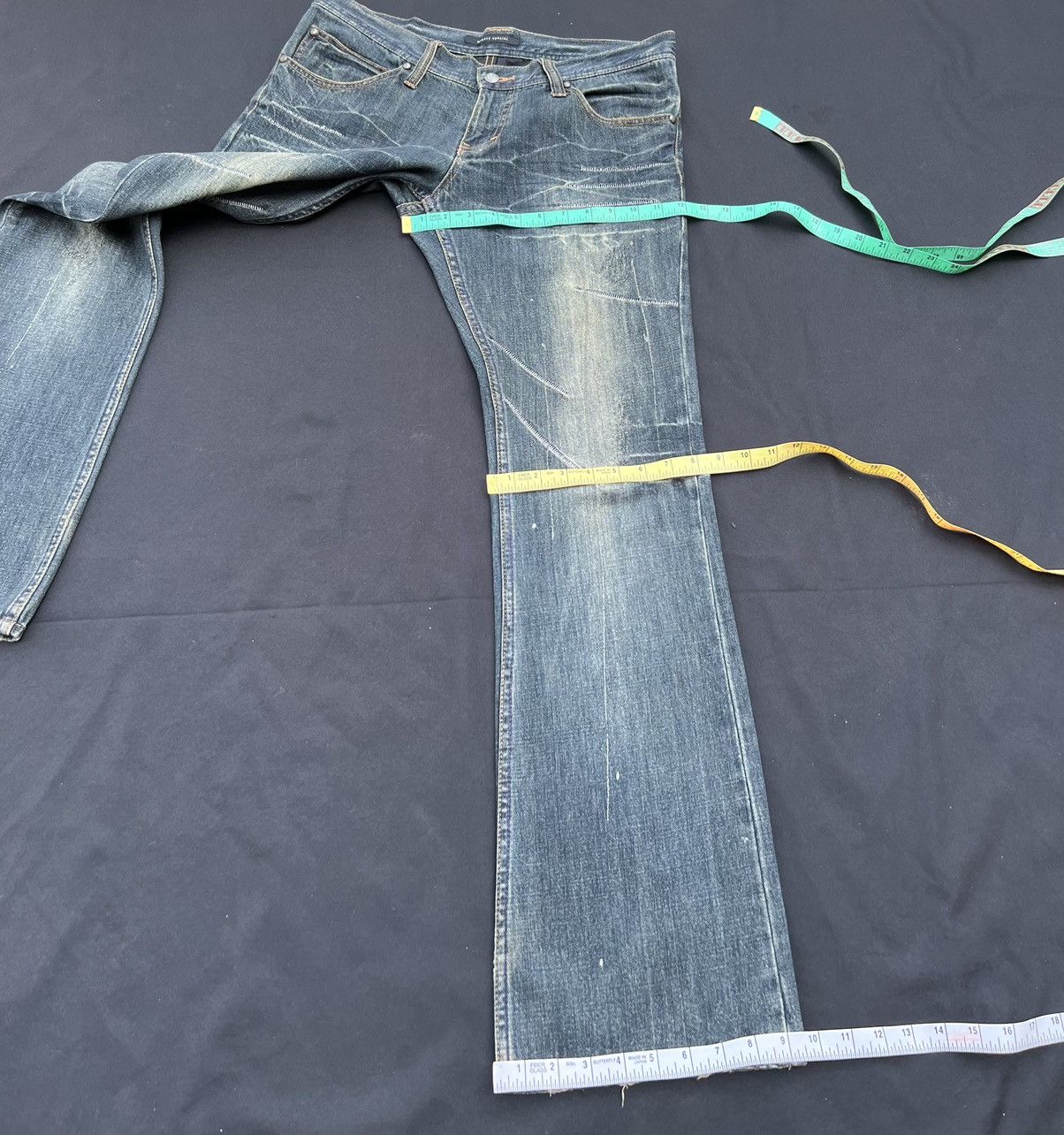 Vintage Flare Memory Special Japan Distress Painter Denim Jeans Size US 32 / EU 48 - 3 Thumbnail