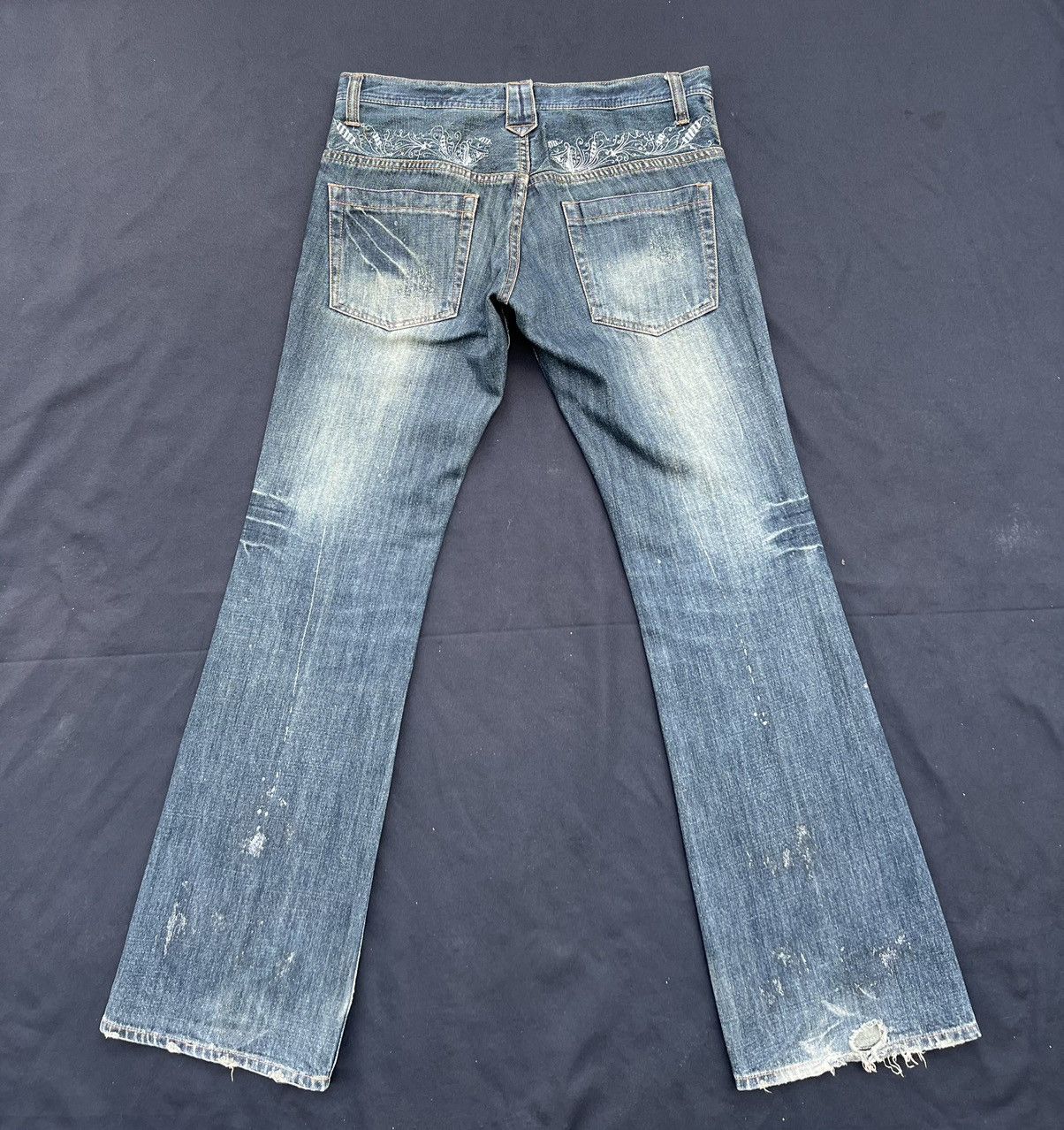 Vintage Flare Memory Special Japan Distress Painter Denim Jeans Size US 32 / EU 48 - 5 Thumbnail