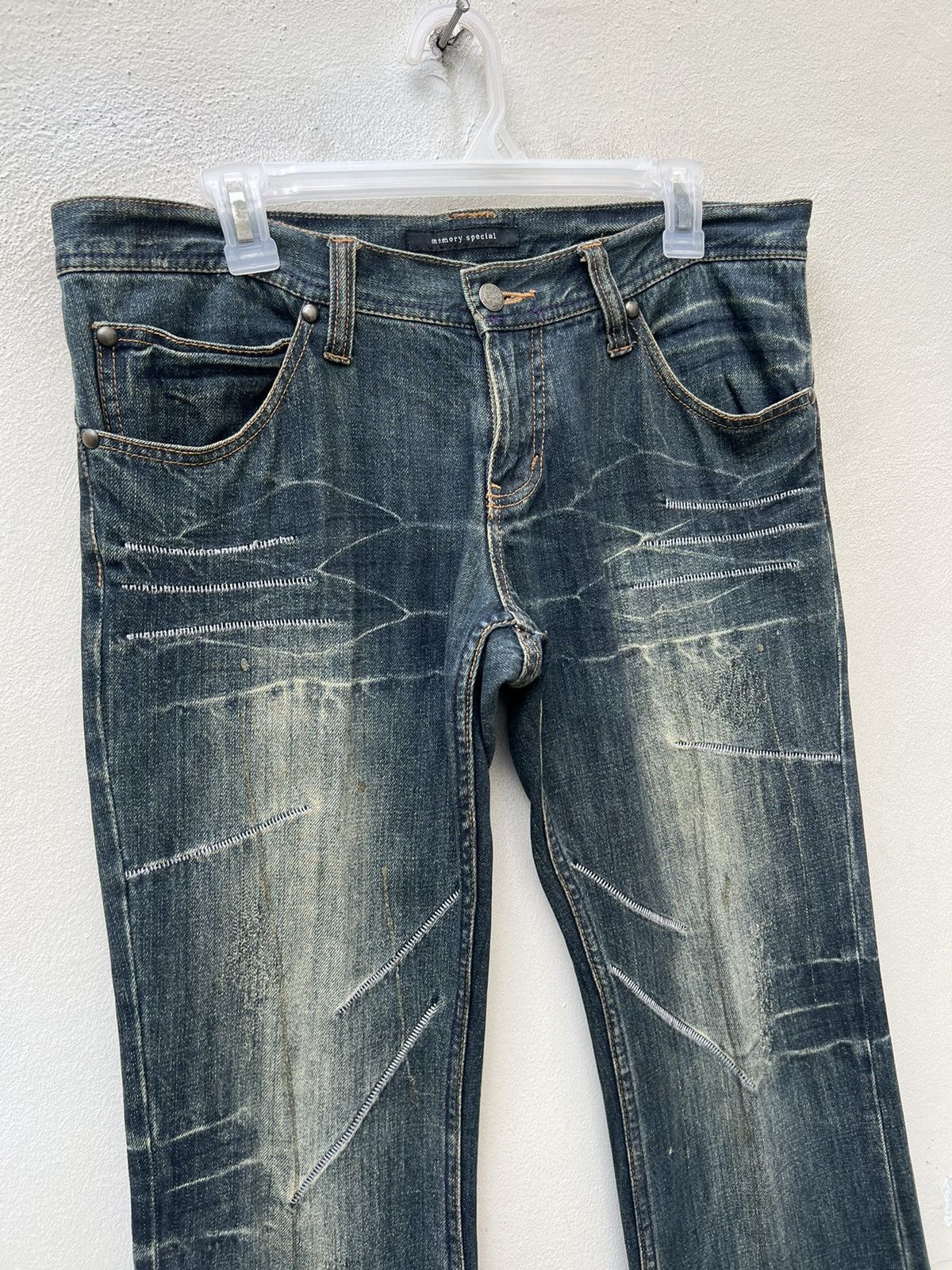 Vintage Flare Memory Special Japan Distress Painter Denim Jeans Size US 32 / EU 48 - 7 Thumbnail