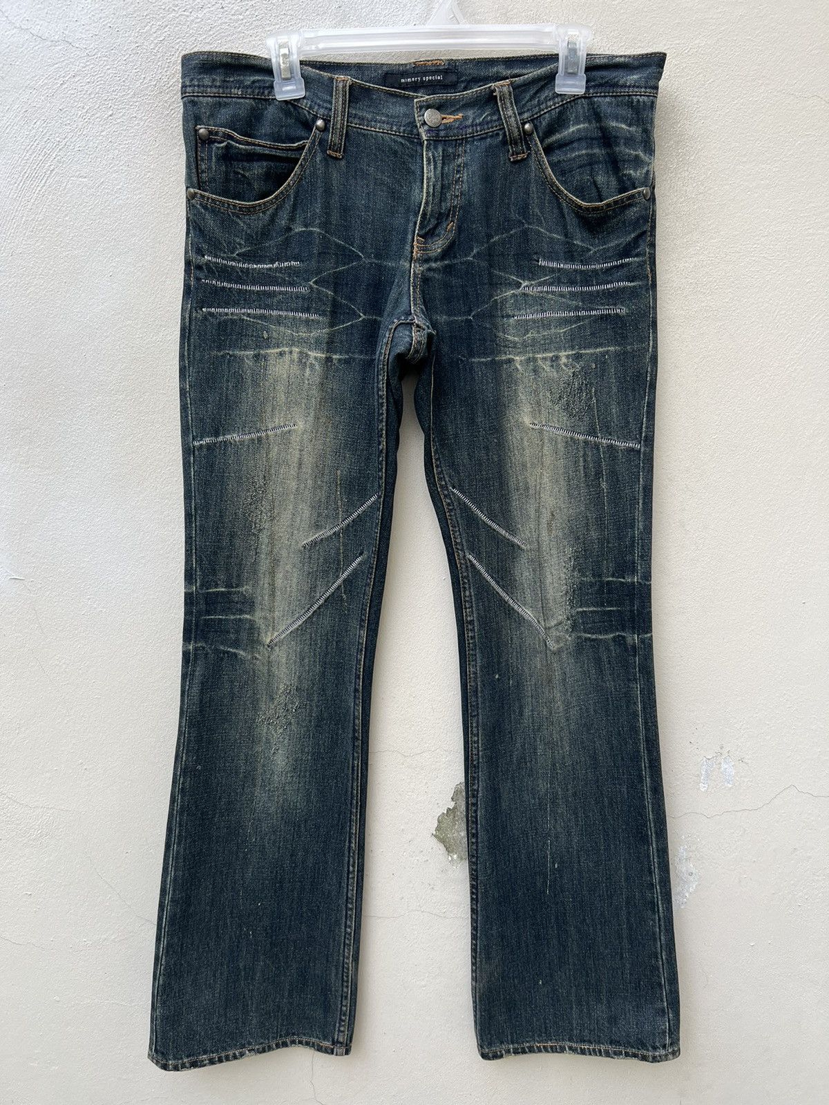 Vintage Flare Memory Special Japan Distress Painter Denim Jeans Size US 32 / EU 48 - 6 Thumbnail