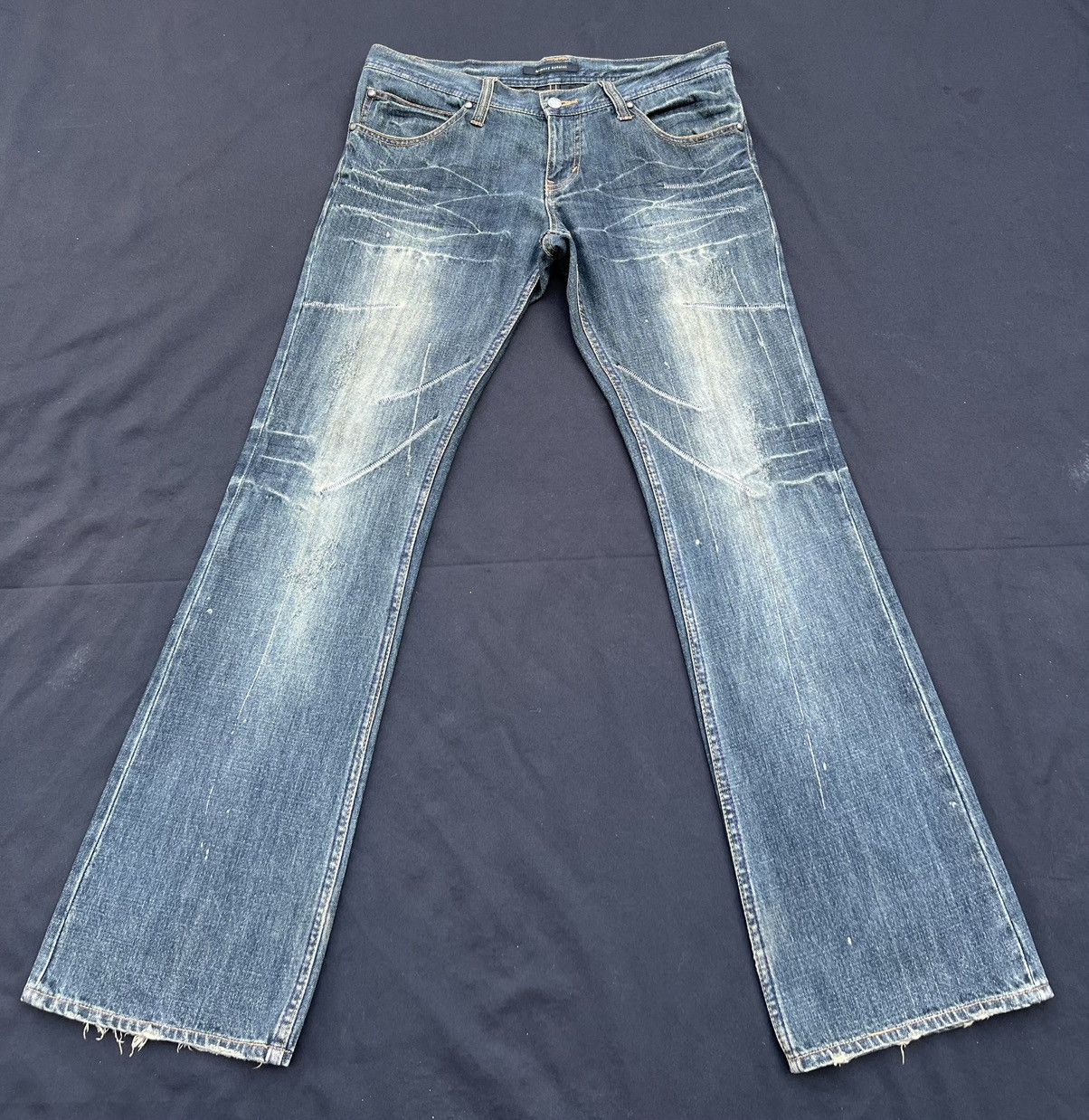 Vintage Flare Memory Special Japan Distress Painter Denim Jeans Size US 32 / EU 48 - 1 Thumbnail