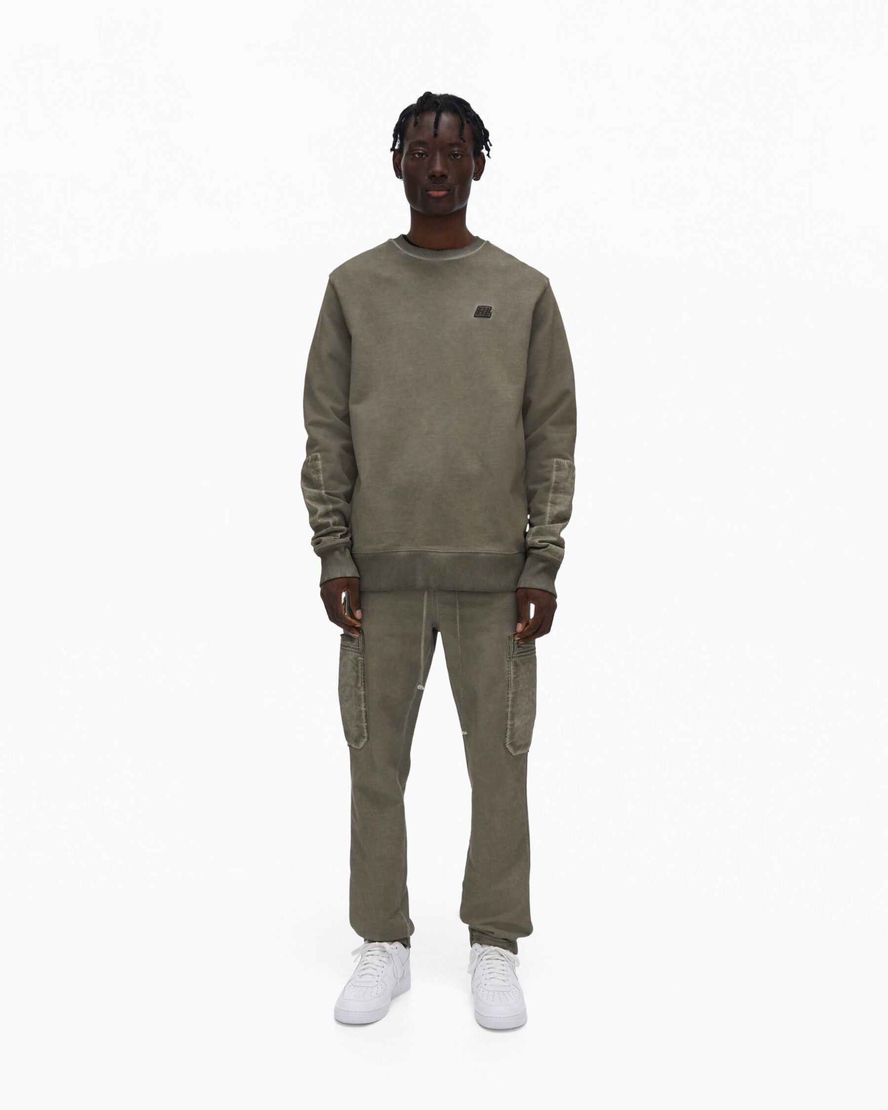 Helmut Lang HELMUT LANG military crew khaki alpine sweatshirt Medium Size US M / EU 48-50 / 2 - 2 Thumbnail