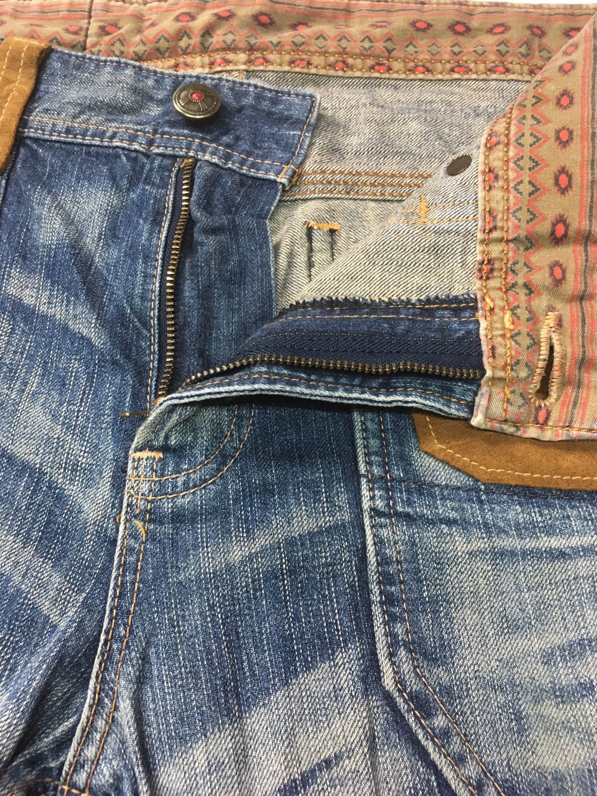 Edwin × Vintage Vintage edwin exclusive vintage Aztec Navajo bush pant denim Size US 33 - 11 Thumbnail