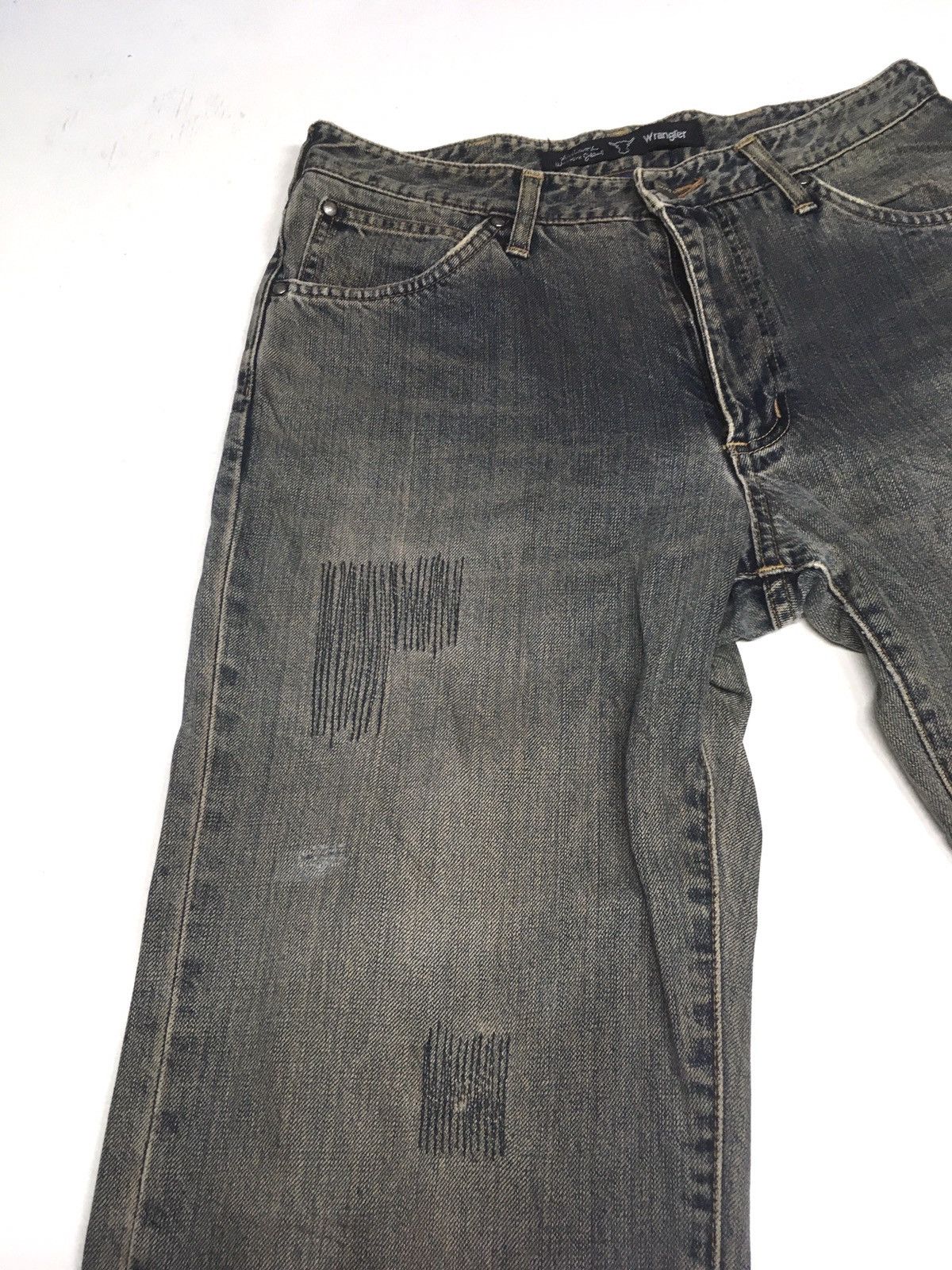 Vintage × Wrangler Vintage wrangler western distressed denim Size US 29 - 7 Thumbnail