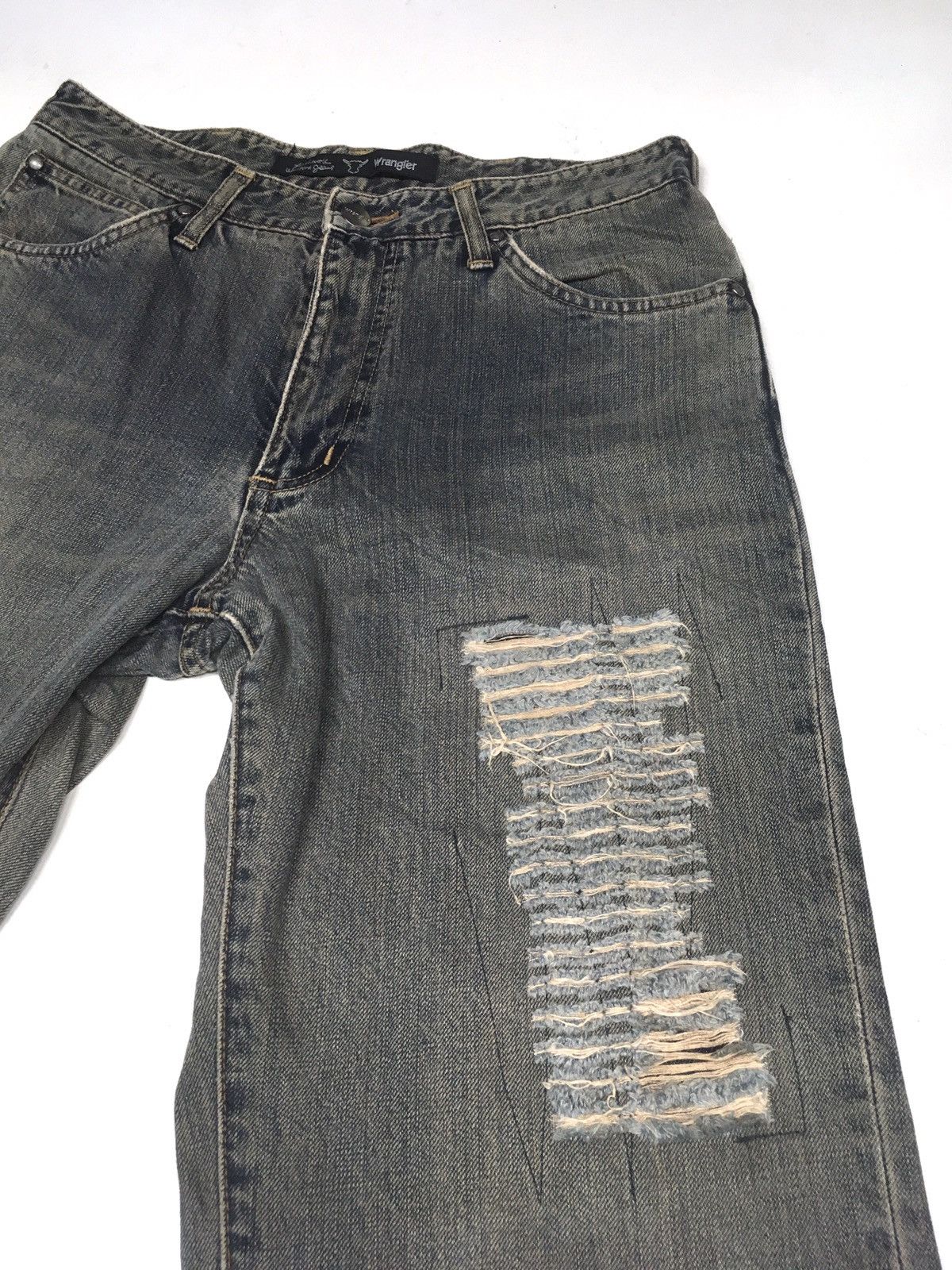 Vintage × Wrangler Vintage wrangler western distressed denim Size US 29 - 6 Thumbnail