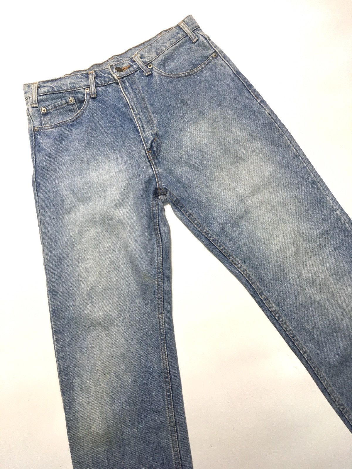Levi's Vintage Clothing × Vintage Vintage ‘90 Levi’s gray tab blue wash distressed denim Size US 31 - 5 Thumbnail