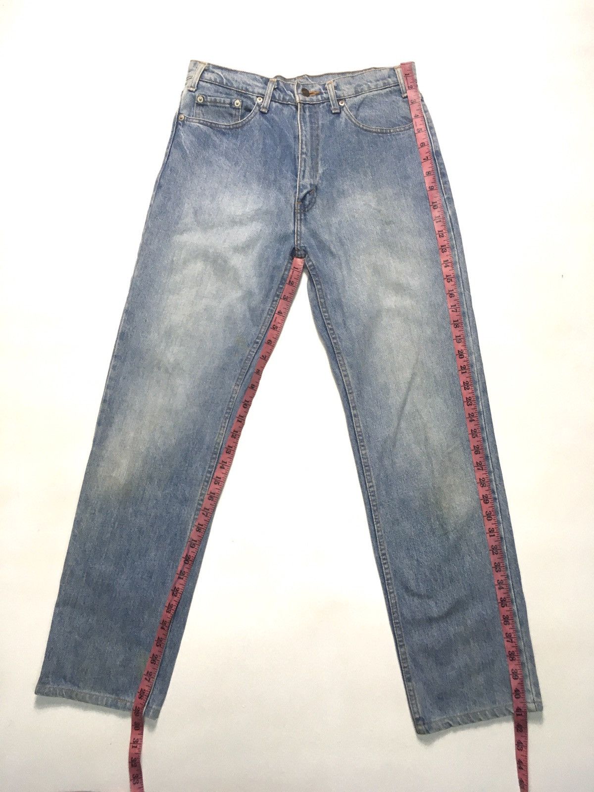 Levi's Vintage Clothing × Vintage Vintage ‘90 Levi’s gray tab blue wash distressed denim Size US 31 - 2 Thumbnail