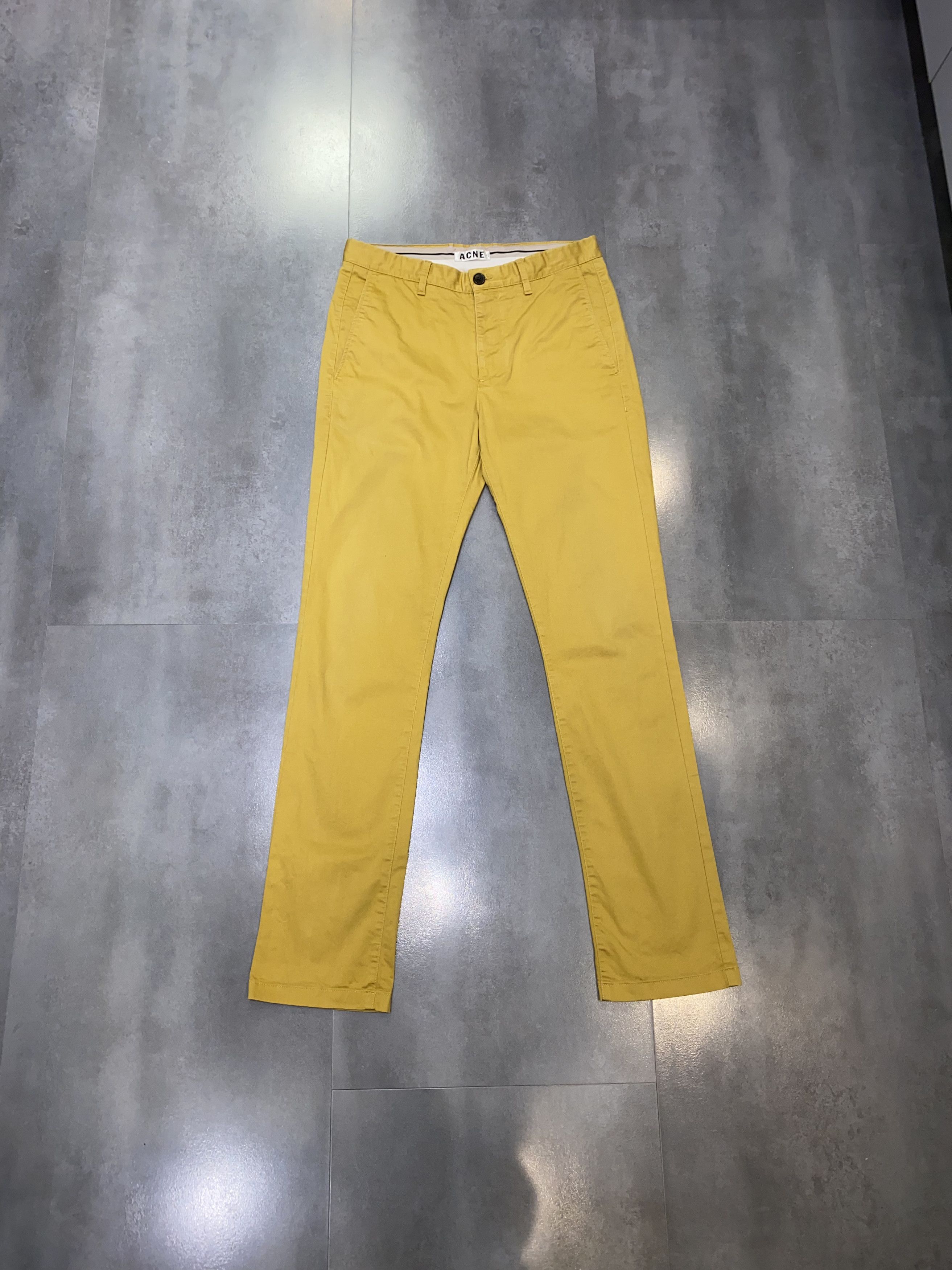 Acne Studios SS13 Acne Studios Roc Satin Mustard Casual Pants Size US 32 / EU 48 - 1 Thumbnail
