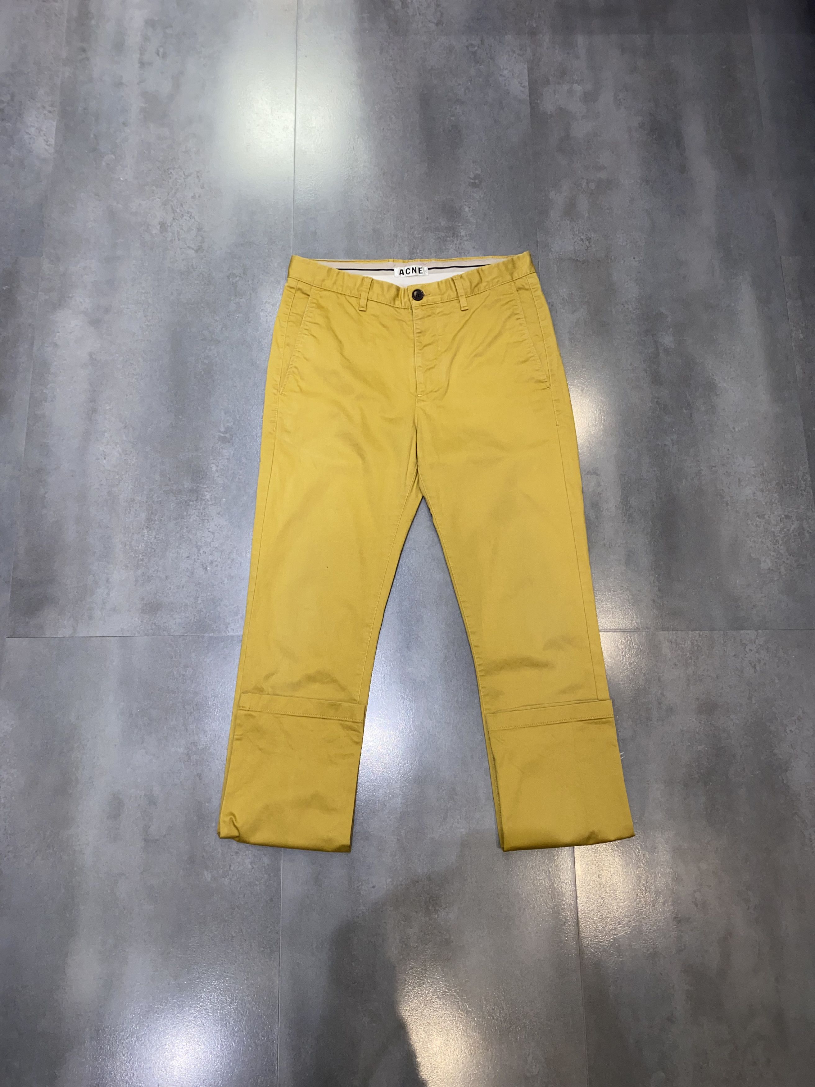 Acne Studios SS13 Acne Studios Roc Satin Mustard Casual Pants Size US 32 / EU 48 - 3 Thumbnail