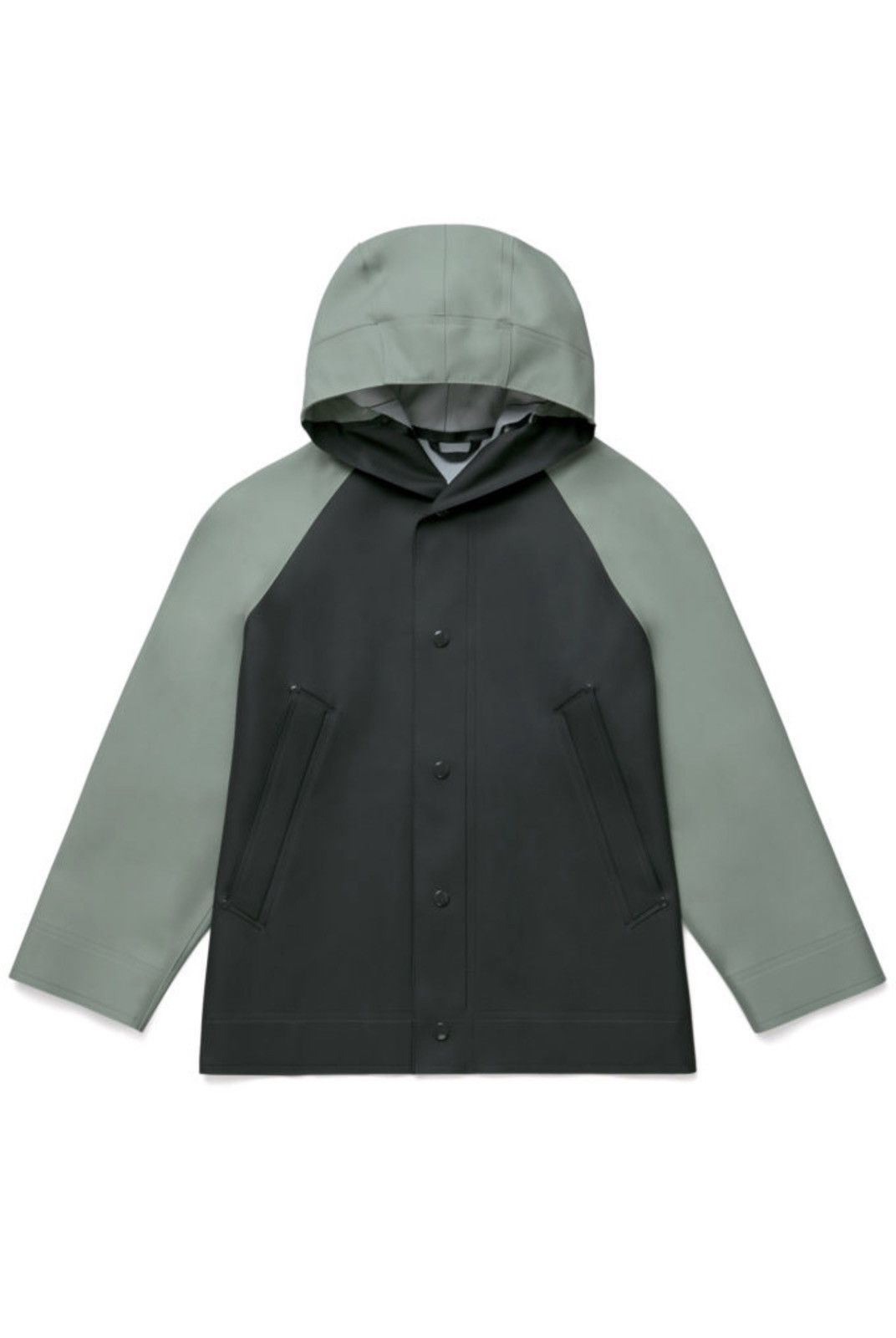 image of ds! Stutterheim X Marni Black Green Hooded Raincoat in Black/Green, Men's (Size Medium)