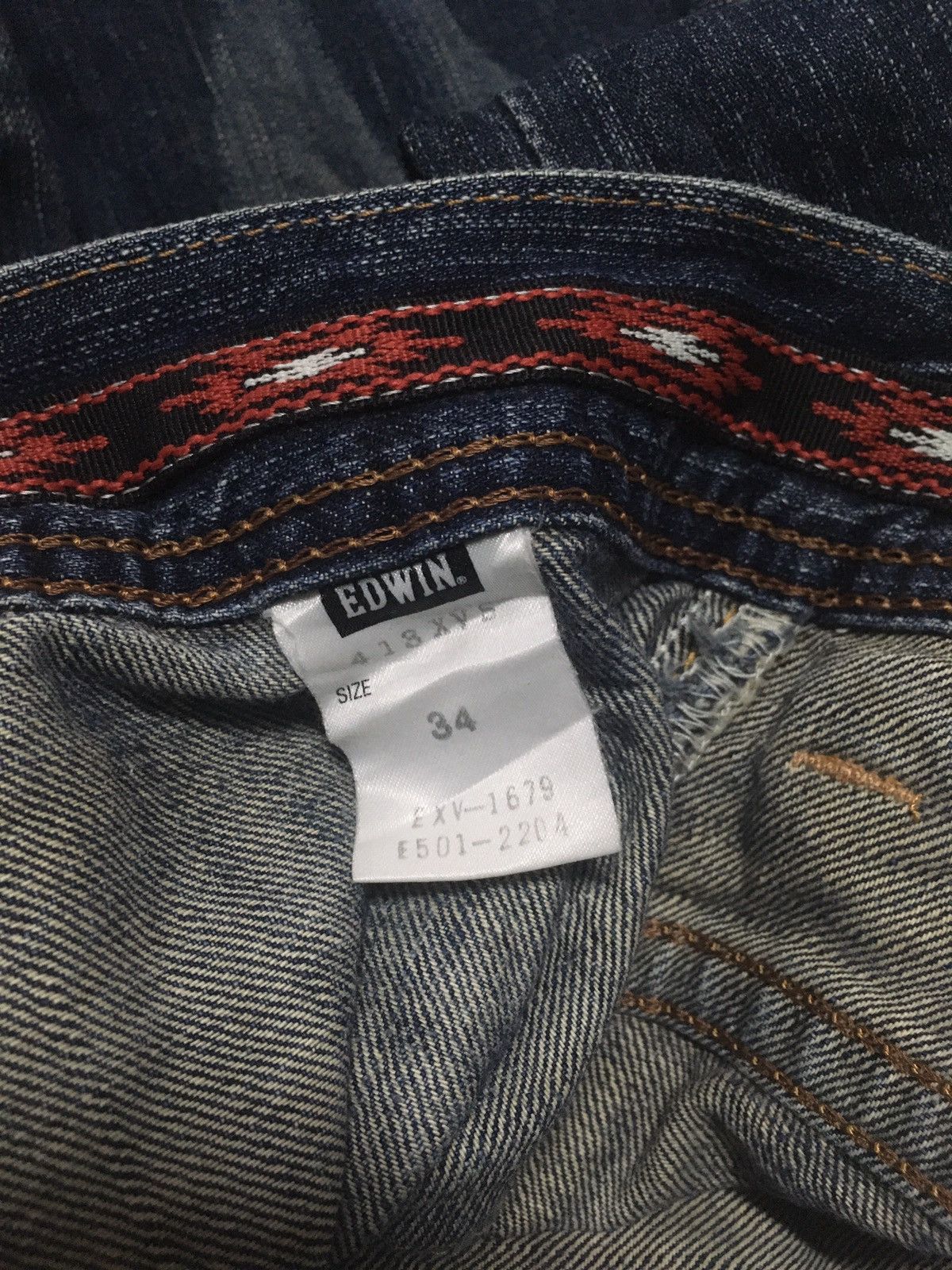 Edwin × Vintage Vintage edwin Xv Aztec Navajo bush pants distressed denim Size US 34 / EU 50 - 9 Thumbnail