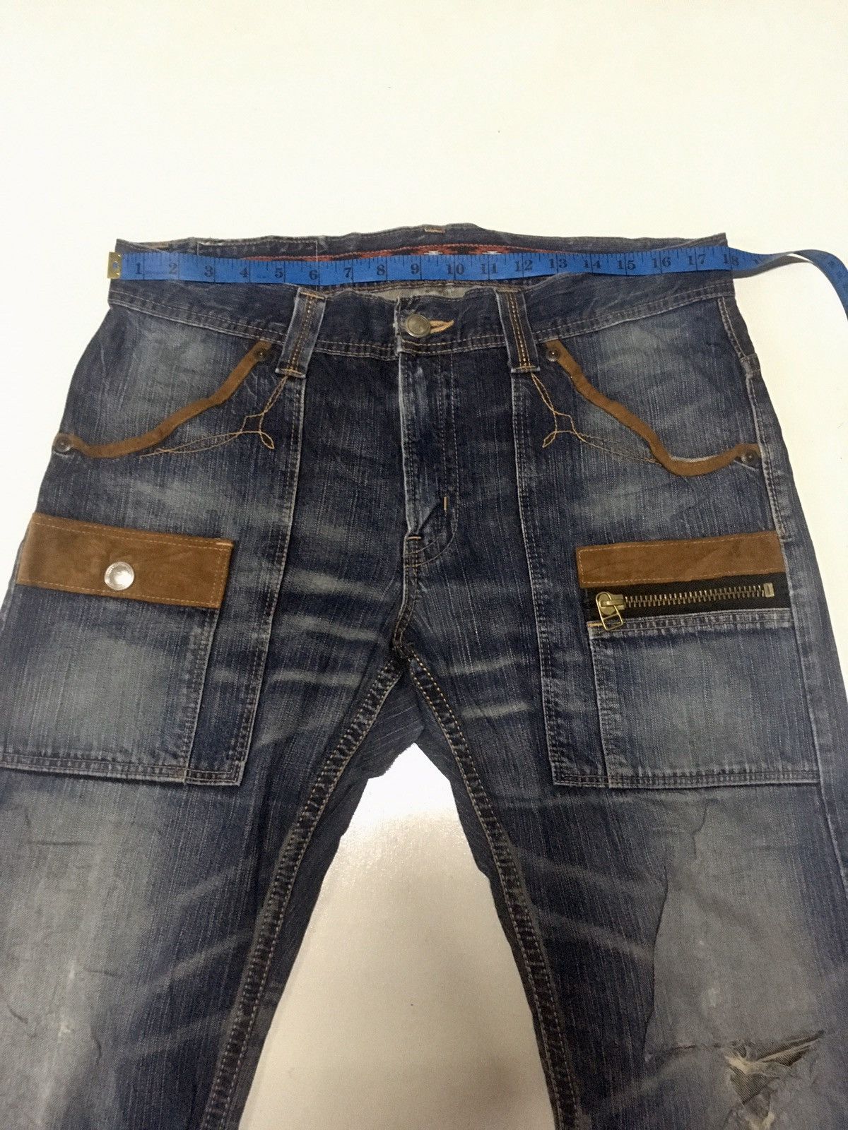Edwin × Vintage Vintage edwin Xv Aztec Navajo bush pants distressed denim Size US 34 / EU 50 - 4 Thumbnail