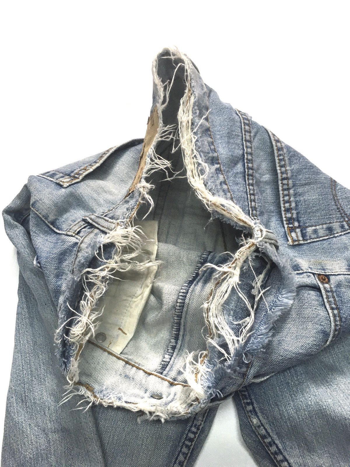 Levi's Vintage Clothing × Vintage Vintage ‘90 Levi’s 512 blue wash distressed denim Size US 29 - 11 Thumbnail