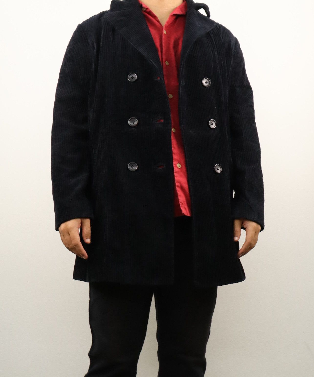 Yohji Yamamoto YY Workshop Corduroy Double Breasted Overcoat Jacket Size US M / EU 48-50 / 2 - 21 Thumbnail
