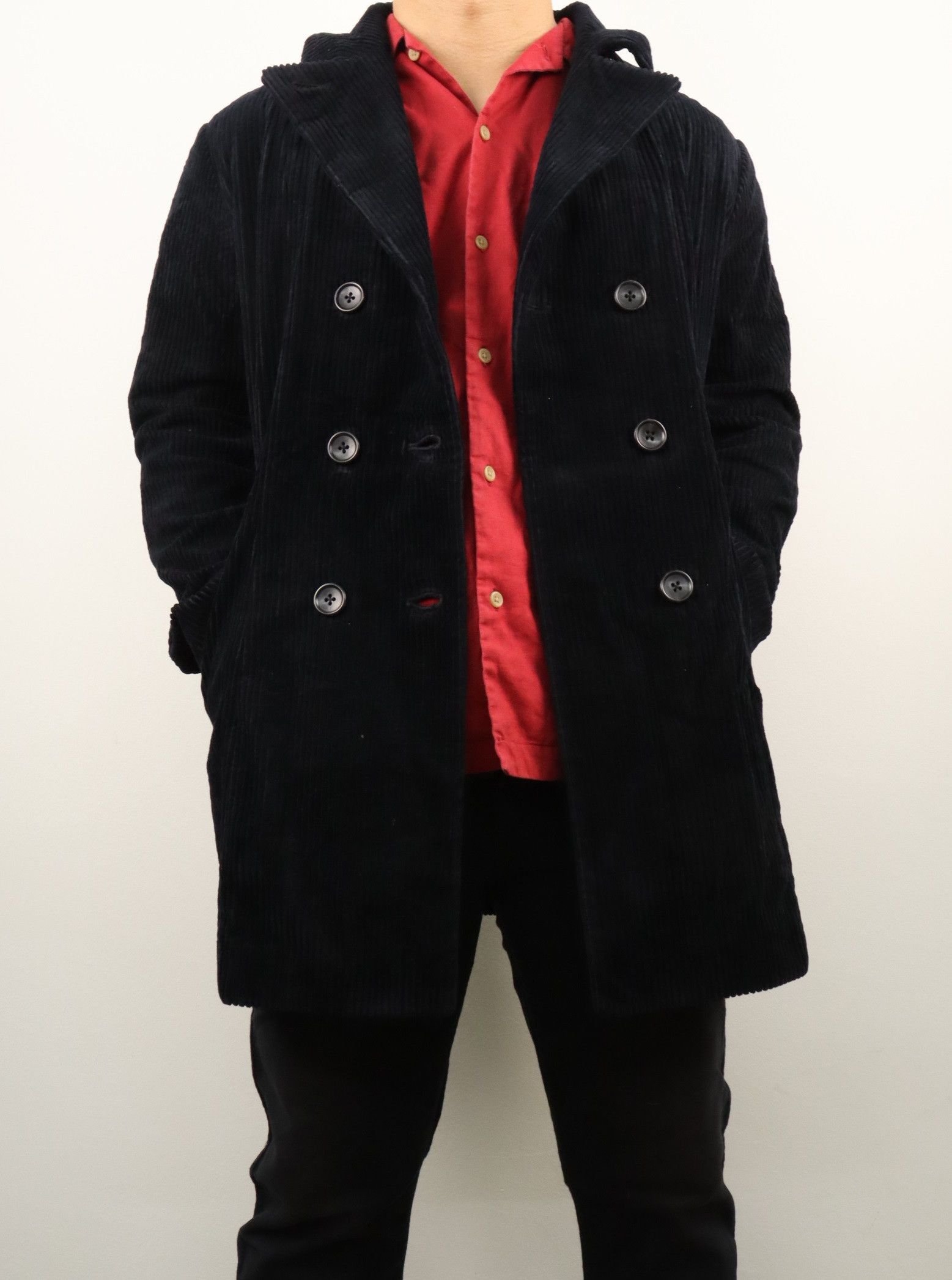 Yohji Yamamoto YY Workshop Corduroy Double Breasted Overcoat Jacket Size US M / EU 48-50 / 2 - 3 Thumbnail