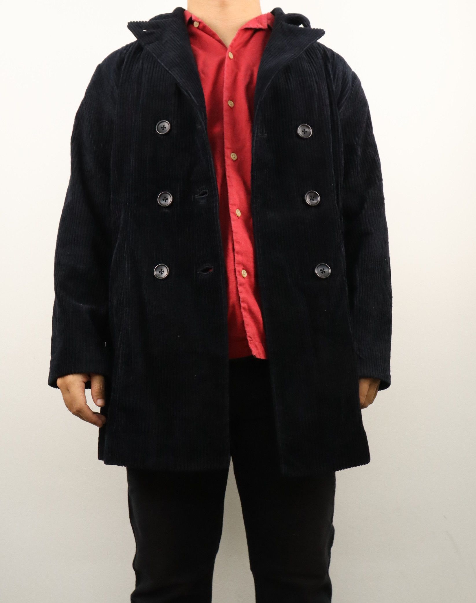 Yohji Yamamoto YY Workshop Corduroy Double Breasted Overcoat Jacket Size US M / EU 48-50 / 2 - 22 Thumbnail