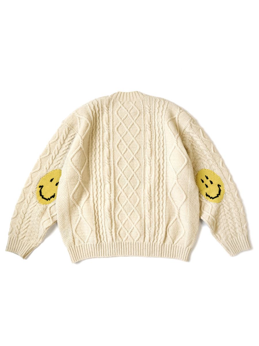 Kapital Kapital 5G Wool Cable Knit Smiley Patch Crew Sweater Size US M / EU 48-50 / 2 - 3 Thumbnail